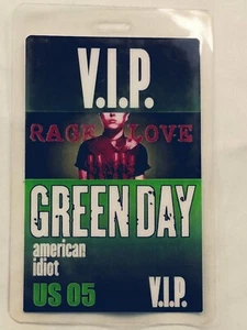 Green Day 2005 NYC American Idiot Tour Concerto - Pass VIP Backstage laminato - Foto 1 di 3