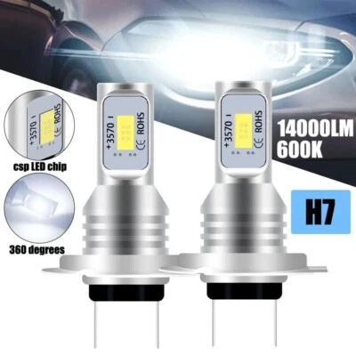 2 x  H1 H3 H7 H11 9005 9006 LED Fog Light Bulbs 1600LM 160W 6000K Bright White - Image 1 of 4