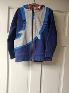 A Boys Mini Boden Shark Zip Up Hoodie and Shorts sz 5-6 yr - Picture 1 of 4