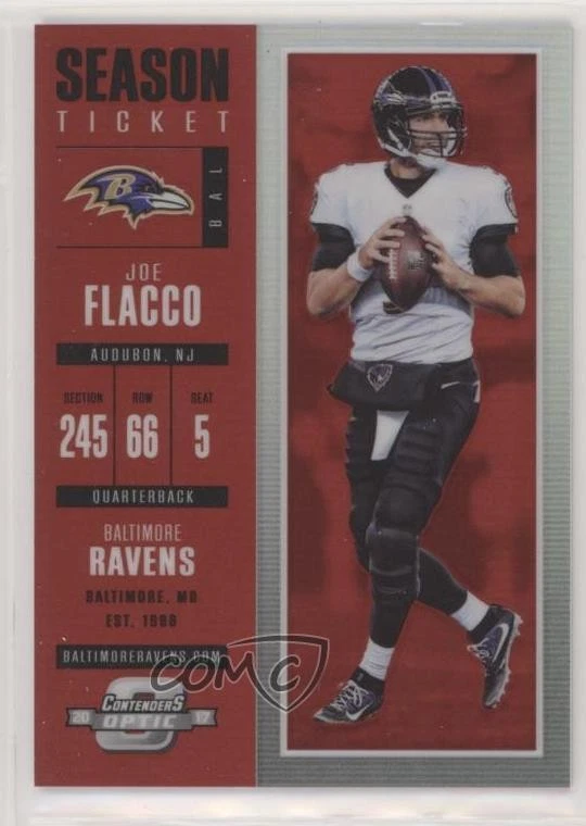 2017 Panini Contenders Optic Season Ticket Red /199 Joe Flacco #34 - Image 1 of 2