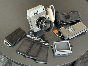 VINTAGE Mamiya Press 120 Camera 90mm f3.5 Lens Multiple Backs and Extras WORKS - Picture 1 of 18