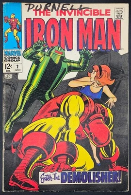 Iron Man #2 1968 5.5-6.0 FN 1st Appearance The Demolisher; Johnny Craig art! - Image 1 of 4