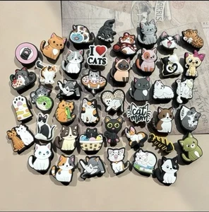 4x Zufällige Katze Schuh Charms Niedlich Jibbitz für Crocs, Clogs für Geschenk, Kinder, Katzenliebhaber - Bild 1 von 4