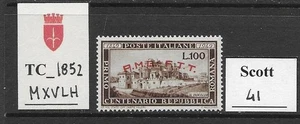 TC_1852. TRIESTE FTT. 100 liras 1949 REPUBBLICA ROMANA. Scott 41. Como nuevo - Imagen 1 de 1
