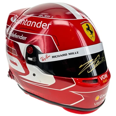 Capacete Ferrari F1 2023 assinado por Charles Leclerc tamanho completo 1:1 certificado de autenticidade BAS autografado - Imagem 1 de 4