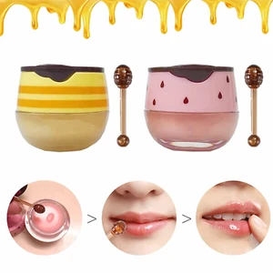 2PCS Bee Lip Balm Honey Pot, Honey & Strawberry Propolis Moisturizing, Hydrating - Picture 1 of 12