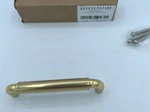 RH Rejuvenation Hardware Drawer Pull Patton 4 in Aged Brass C2608 W/O Back Plate - Picture 1 of 3