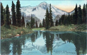 Mt. Rainier Mirror Lake Washington Postcard 1617 Unposted - Picture 1 of 2