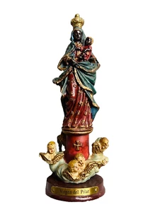 STATUA STATUA TAVOLA ALTARE VINTAGE MADONNA NERA NOSTRA SIGNORA DEI SACERDOTI PILAR - Foto 1 di 12