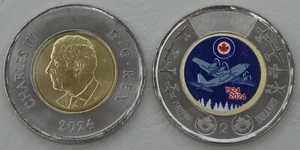Kanada 2 Dollars Gedenkmünze 2024 100 Jahre Royal Canadian Air Force in Farbe - Picture 1 of 1