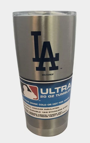 Los Angeles Dodgers Silver 20oz Ultra Travel Tumbler [NEW] MLB Cup Mug Coffee Cover