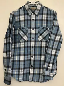 True Religion Button Down Plaid Flannel Shirt Blue Mens Size Xsmall Xs - Picture 1 of 19