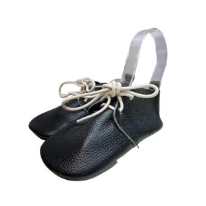 Kids Monkey Feet Sz. 7 Black Lace UP Moccasin Leather Shoes - Picture 1 of 5