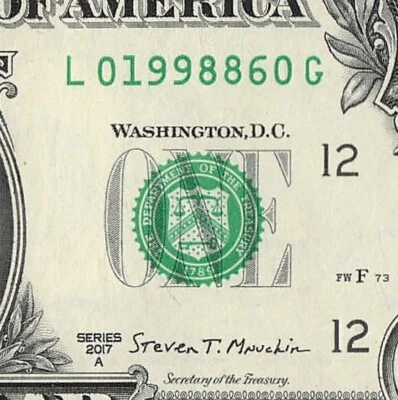 AUG 06 1998 Date Note Fancy Serial Number One Dollar Bill 08 06 1998 - Image 1 of 4