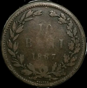 Romania Heaton 1867 10 Bani . Scarce - Picture 1 of 2