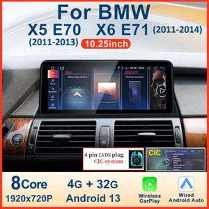 10.25" Carplay Radio GPS Navi Player For BMW X5 E70 X6 E71 CIC 2011-2014 WiFi BT - Picture 1 of 24