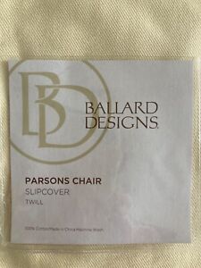 Lot de 4 housses de chaise Ballard Parsons blanc cassé sergé neuves