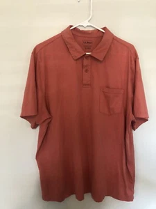 LL Bean Men's Lakewashed Coral Short Sleeve Polo Shirt Slightly Fitted XL - Picture 1 of 6