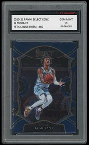 Tarjeta de 10 Ja Morant 2020-21 Panini Select Concourse Retail Blue Prizm primer grado - Imagen 1 de 1