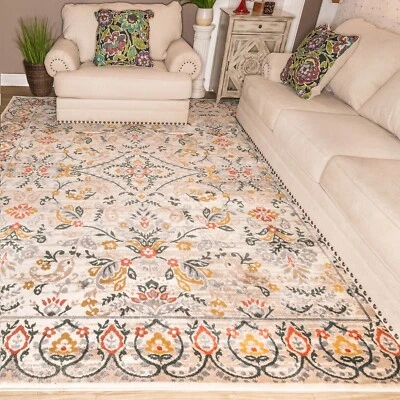 Jacinda Floral Paisley Floor Carpet Rug Rustic Indoor Area Rug Or Runner Rug - Image 1 of 4