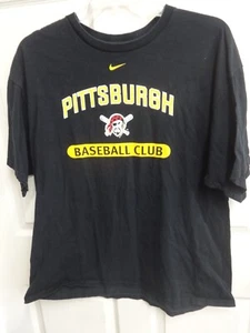 Vtg MLB Pittsburgh Pirates Black Classic Logo Nike Team T-Shirt Tee Men XL - Picture 1 of 4