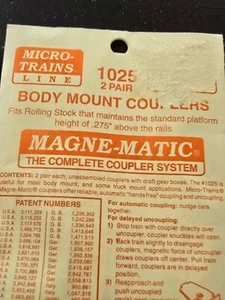 Micro Trains 1025 Body Mount Couplers - Picture 1 of 3