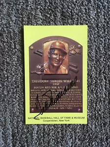 BASEBALL GREAT TED WILLIAMS SIGNED BASEBALL HOF GOLD PLAQUE CARD - Picture 1 of 2