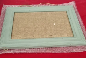 Tableros de anuncios de corcho verde de granja para pared, lindo marco de tablero de pasadores pequeños de lino - Imagen 1 de 3