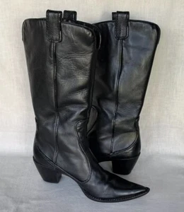 Vero Cuoio (Italien) schwarze Leder Western Cowboystiefel Größe EU40 US9,5 - Bild 1 von 10