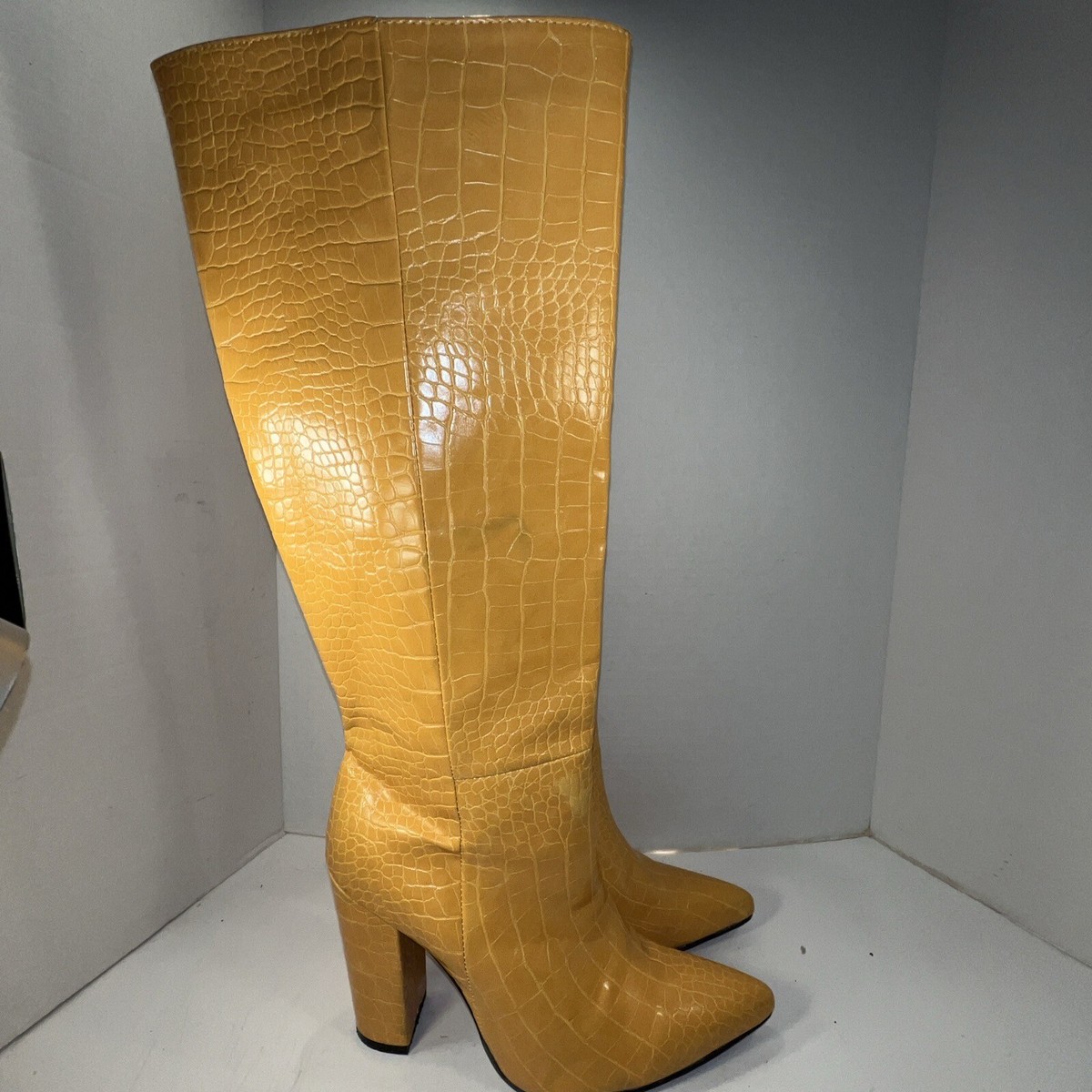 Block Heel Knee High Boots Yellow for Women for sale | eBay Block Heel Knee High Boots Yellow for Women for sale | eBay