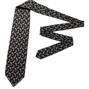 Giorgio Armani Tie Men's Black Paisley 100% Silk Necktie Handmade In Italy - Picture 1 of 7