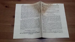 Nº 46 Gazeta Ministerial de Sevilla del Viérnes 4 de Noviembre 1808 Rosas Reus.. - Picture 1 of 1