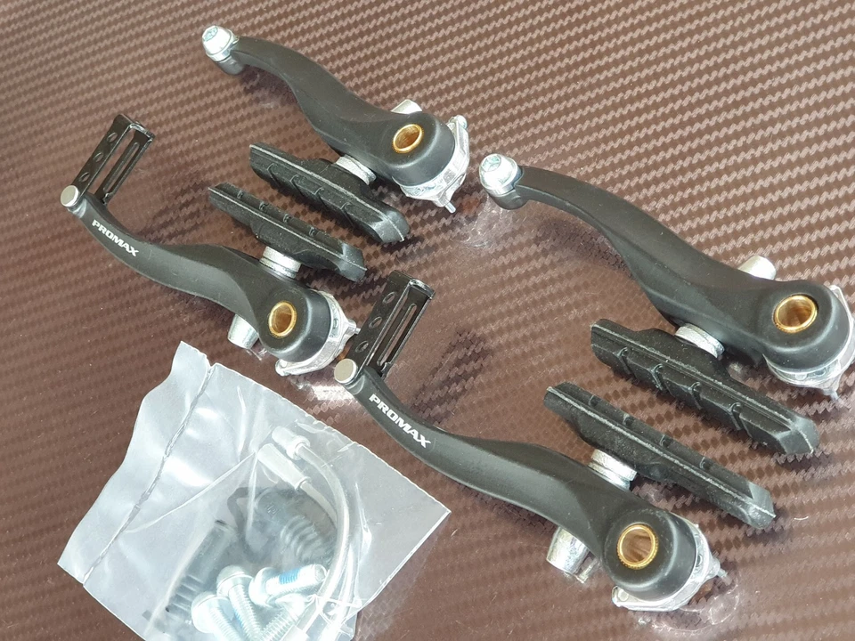 PROMAX (Alloy) V BRAKES (Front + Rear) Mountain Bike BMX Hybrid + Pads + Bolts - Image 1 of 4