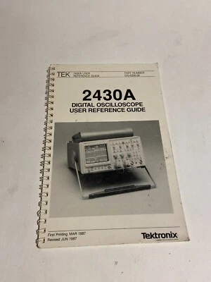 Tektronix 2430A Preliminary User Reference Guide, 070-6339-00 Paper manual  - Image 1 of 3