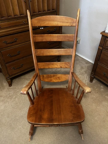 Vintage Mid Century Maple Tell City High Back Rocking Chair Cover