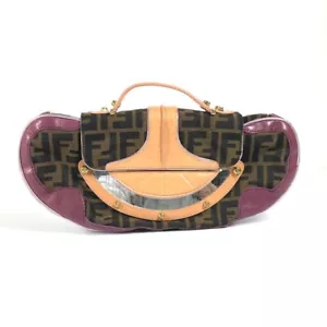 FENDI vintage Zucca logo Bag Clutch bag Hand Bag Canvas/Leather - Foto 1 di 14