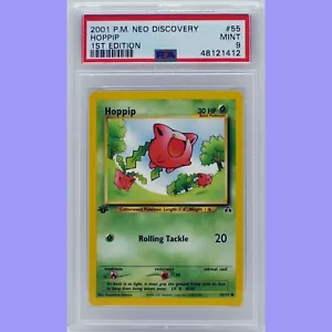 Pokemon 1. Edition Hoppip 55/75 Neo Discovery PSA 9 MINT - Bild 1 von 4