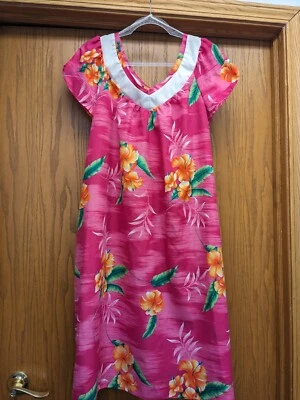 Vintage 70s Hilo Hattie Hawaiian Maxi Dress Size Large- Floral Print Plumeria  - Imagem 1 de 4