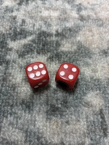 Oldschool BMX Würfel Ventilkappen Rnd Standard Schrader Ventil rot/weiß 16mm - Bild 1 von 1