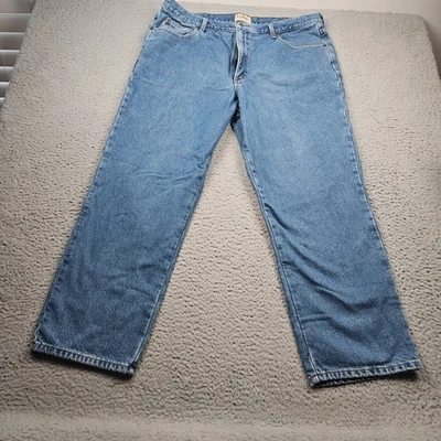 LL Bean Jeans Mens 42x30 Blue Denim Classic Fit Flannel Lined Cotton Casual - Image 1 of 4