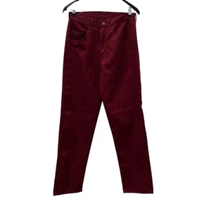 Wrangler Mens Jeans Burgundy Red Denim 5 Pocket Style 30" Waist 32" Length - Picture 1 of 11