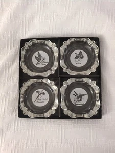 4er Set Vintage Federal Glas Sportler Aschenbecher Upland Vogel Jagd Ente Auerhuhn - Bild 1 von 6