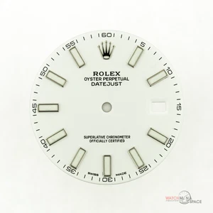 Rolex Datejust II 116300 116334 original para hombre esfera blanca luminosa índice SS #H42 - Imagen 1 de 8