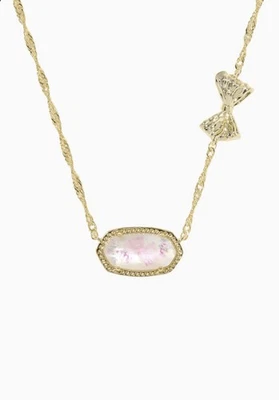 Kendra Scott X LoveShackFancy Rosa Beaux Pink Bow Elisa Necklace - Image 1 of 4