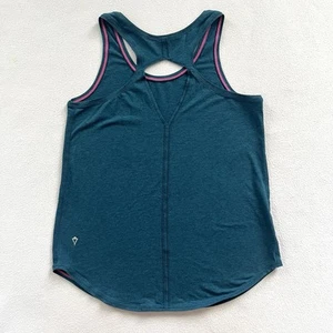 Ivivva Lululemon Happy Livin Marine Blue Cotton Keyhole Sleeveless Tank Top 14 - Picture 1 of 8