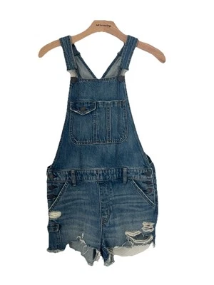 Mono corto con tirantes American Eagle Denim Tomgirl talla XS azul desgastado Foto 1 de 4