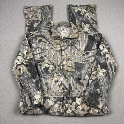 Vintage Mossy Oak Breakup Treestand Camo Zip Up Cotton Coveralls Large - Image 1 of 4
