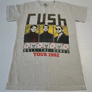 RUSH ROLL THE BONES TOUR 1992 White T Shirt NWOT Music Small - Picture 1 of 4