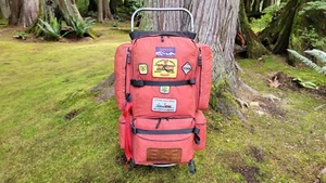 JANSPORT (USA) Vintage 36" External Frame Hiking Backpack Leather Hip Wings. - Picture 1 of 18
