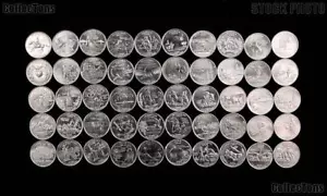 1999-2009 -D US STATE QUARTERS- COMPLETE BU UNC SET-56 COINS - Picture 1 of 8